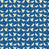 Cockies on Blue Fabric