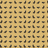 Magpies on Mustard Fabric