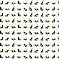 Magpies on White Fabric