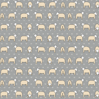 Sheep on Grey Fabric