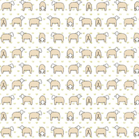 Sheep on White Fabric