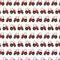 Red Tractors on White Fabric