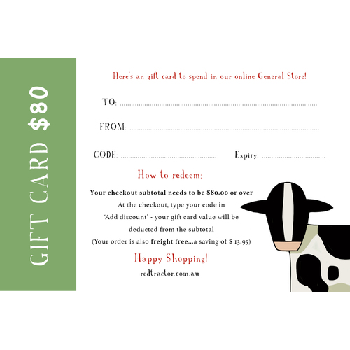 Bonus $80 Gift Card