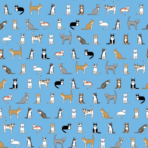 Cats On Blue