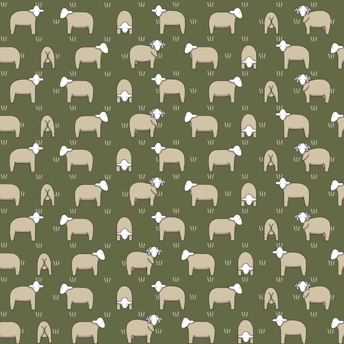 Sheep on Dark Olive