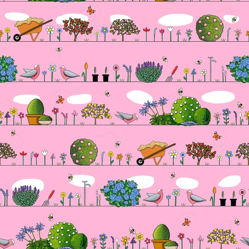 Spring Garden On Pink