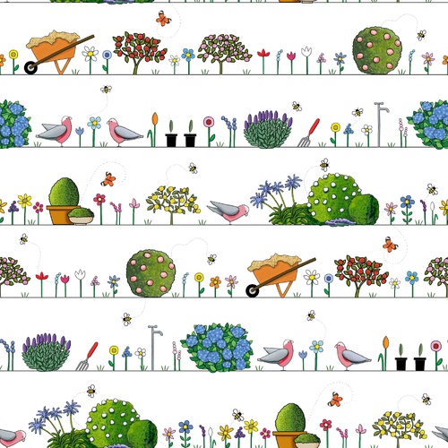 Spring Garden On White