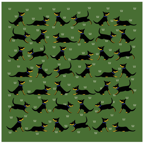 Black And Tan Kelpies On Green